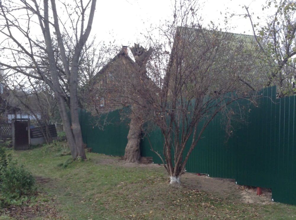 Забор из профнастила с воротами и калиткой в Павловская слобода
